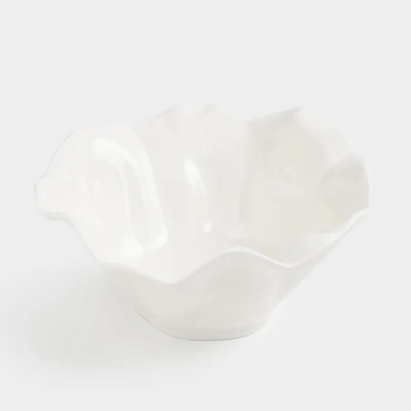 Salad bowl, 17x8 cm, 450 ml, porcelain N, milk, Crumpled effect, Crumple, image-2