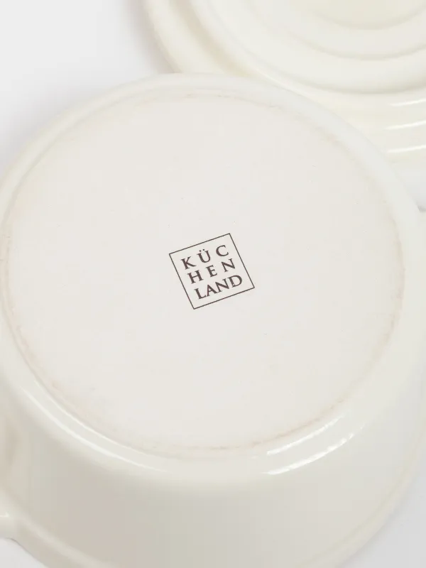 Cocotte, 12 cm, 450 ml, with lid, porcelain P, milky, Bright, image-3