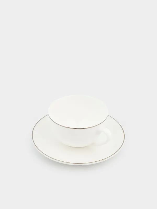 Tea pair, 2 pers, 4 pr, 250 ml, porcelain F, Pearl-platinum, image-1