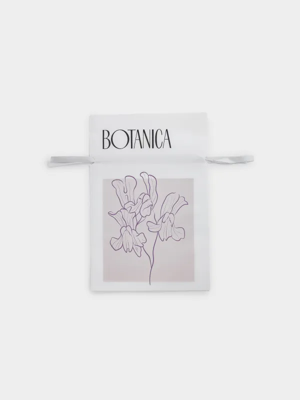 Gift bag, 20x30 cm, with drawstrings, polypropylene, white, Flower, Botanica, image-0