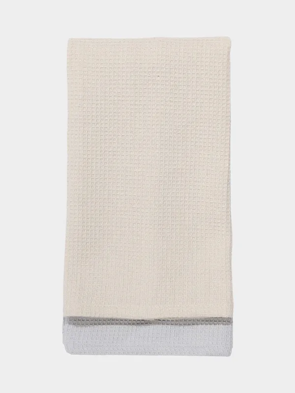 Kitchen towel, 2 pcs, 40x60 cm, cotton, gray / brown, Waffle, image-4