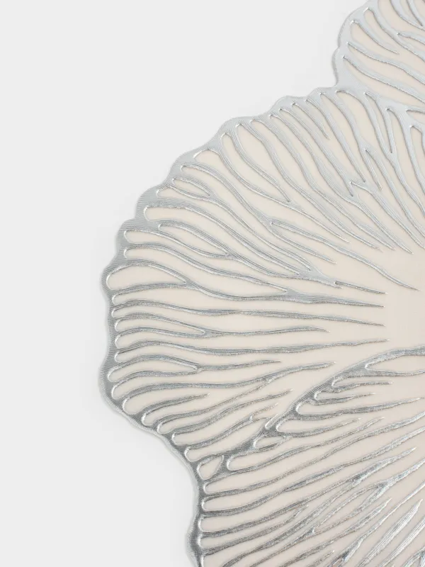 Placemat, 37 cm, PVC, shaped, silver-gray, Flower, Azhur form, image-3