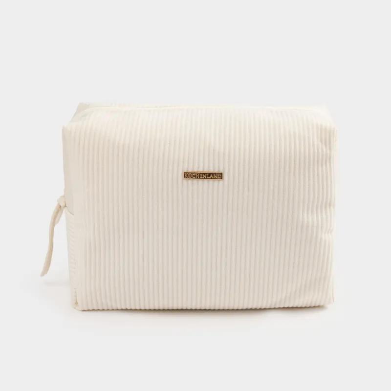 Cosmetic bag, 18x25 cm, ribbed, velvet, color, Moire, image-0