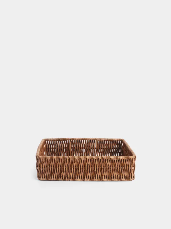 Grocery basket, 26x18 cm, rattan, rectangular, brown, Blendy, image-0