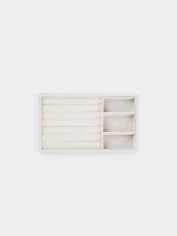 Jewelry storage organizer, 21x12 cm, MDF / velvet, beige, Ethics, image-1