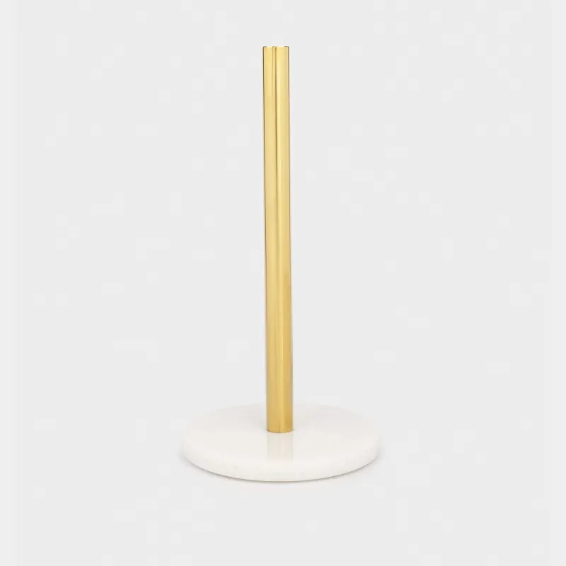 Paper towel holder, 32 cm, steel / marble, Golden white, Classic Marble
