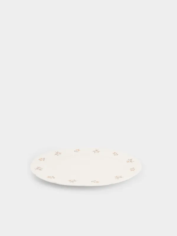 Dish, 30x21 cm, porcelain N, white, oval, Vintage flowers, La flore, image-0