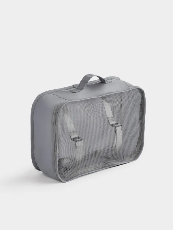 Clothing organizer, 32x23x11 cm, twill, grey, Travel comfort, image-2