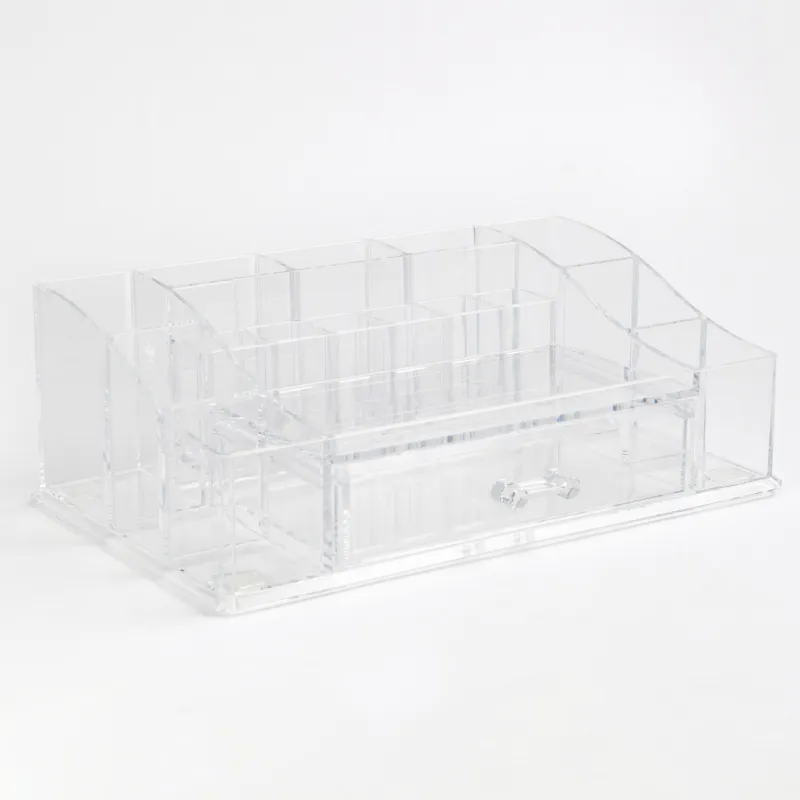 Organizer for cosmetics, 28x9 cm, 16 units, with drawer, plastic, Basic