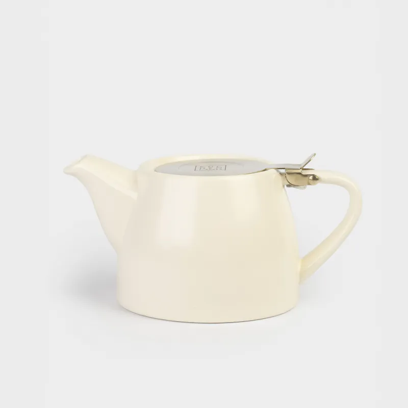 Teapot, 500 ml, ceramic / steel, milky-golden, Kettle ceramo