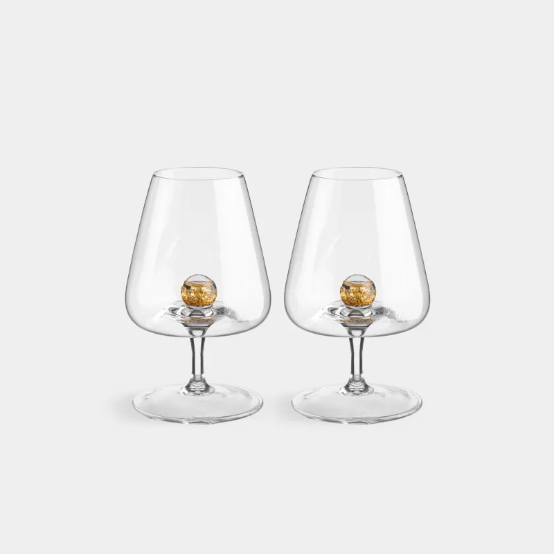 Drinking glass, 430 ml, 2 pcs, crystal glass, Amber ball, Sorento