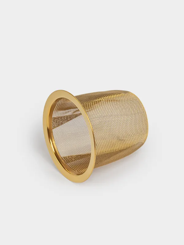 Teapot, 500 ml, porcelain P / steel, milky golden, Crumpled effect, Crumple kitchen, image-5