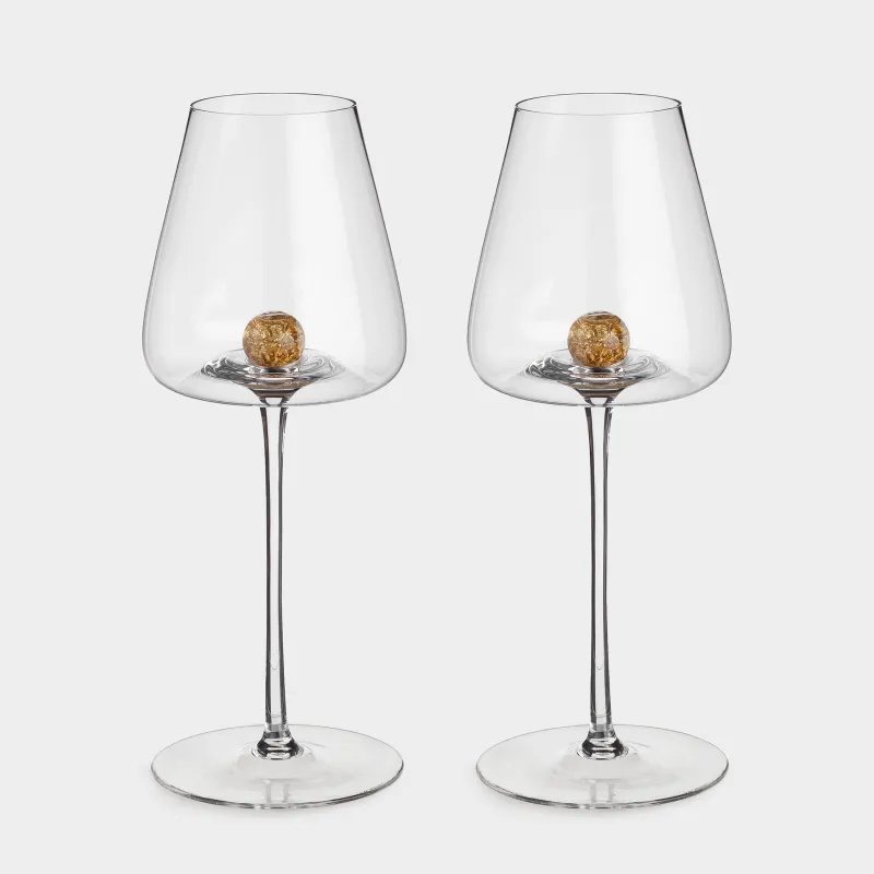 Drinking glass, 480 ml, 2 pcs, Crystal glass, Amber ball, Sorento
