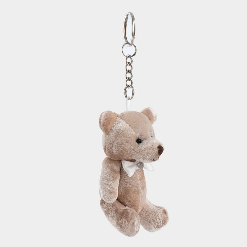Keychain, 8 cm, soft, with moving paws, polyester / metal, golden, Bear, Bear, image-2