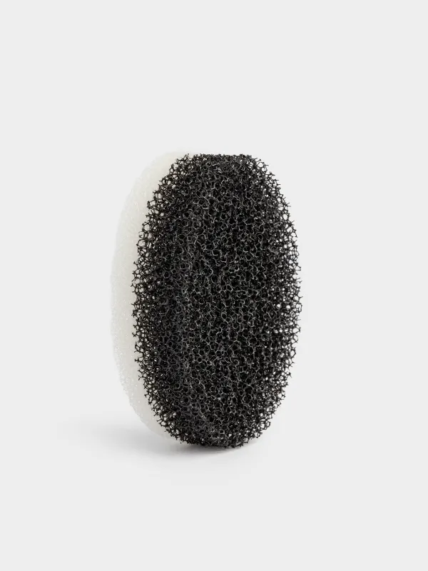 Sponge for washing dishes, 9x6 cm, 3 pcs, abrasive, oval, black and gray, Black clean, image-2