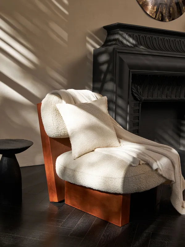 Decorative pillow, 45x45 cm, boucle / corduroy, milk, Boucle, image-5