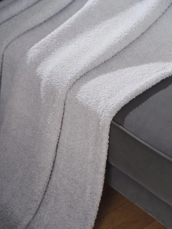 Blanket, 130x170 cm, double-sided, polyester, light gray, Neutral, image-2