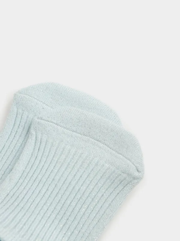 Women's no-show socks, size 36-38, cotton / nylon, blue, Glint, image-1