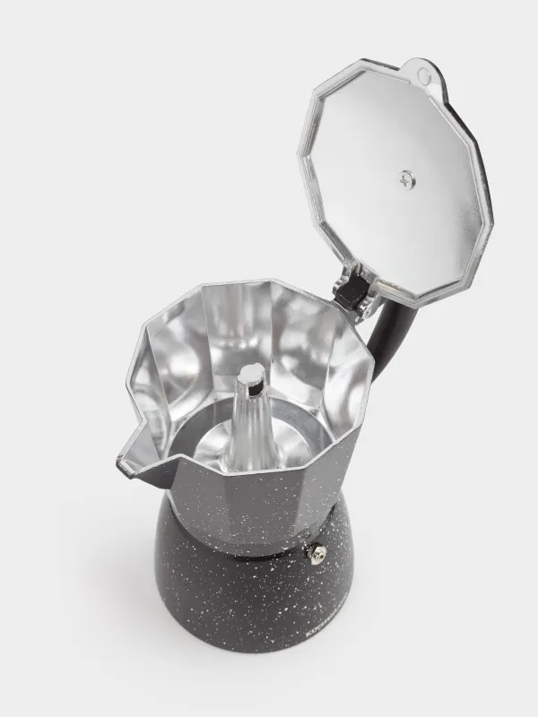 Geyser coffee maker, 300 ml, metal / plastic, black, speckled, Espresso, image-6