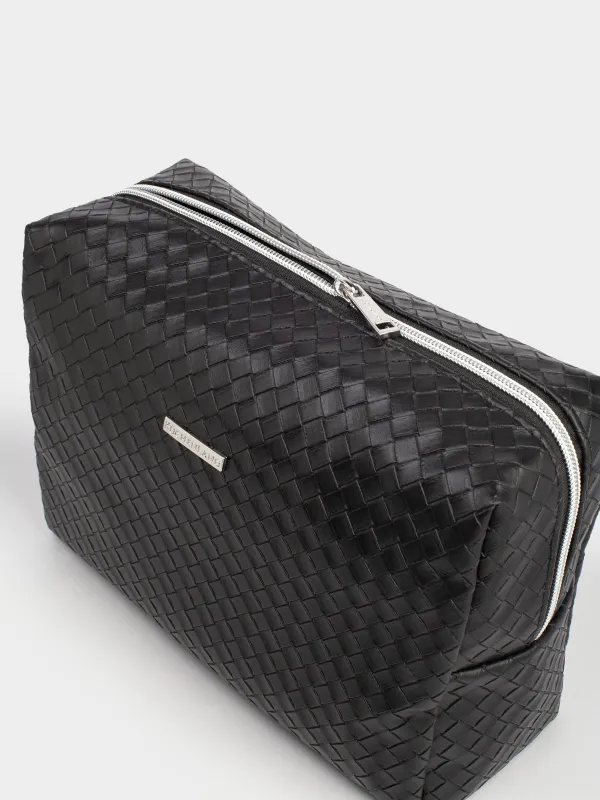 Makeup bag, 27х19 cm, polyurethane, black, Sennit, image-4