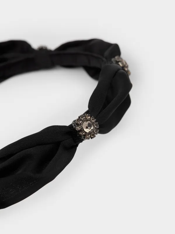 Headband, 14x15 cm, polyester / metal, Black, Hairstyle, image-2