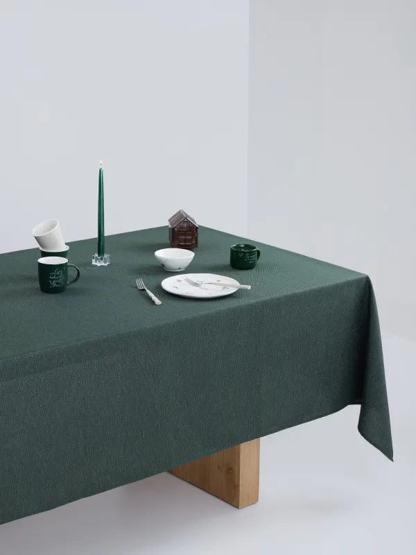 Tablecloth, 160x160 cm, polyester, dark green, Green speckled, image-5