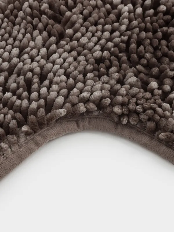 Bathroom mat, 50x80 / 50x50 cm, 2 pcs, Anti-slip, Polyester, Brown, Fluffy, image-7