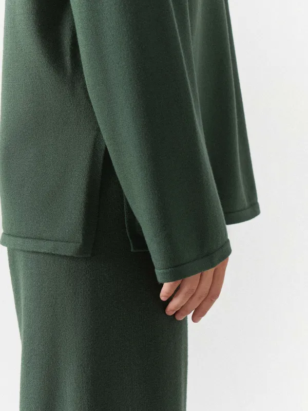 Women's sweater, home, size S, viscose / polyester / nylon, green, Evelina, image-5