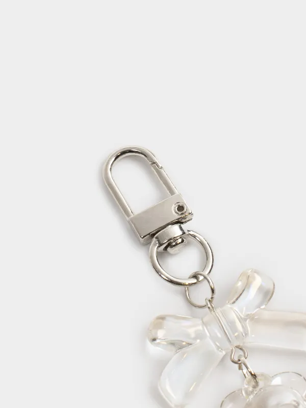 Keychain, 8 cm, acrylic/metal, mother-of-pearl, Teddy Bear, Keychain polar, image-2