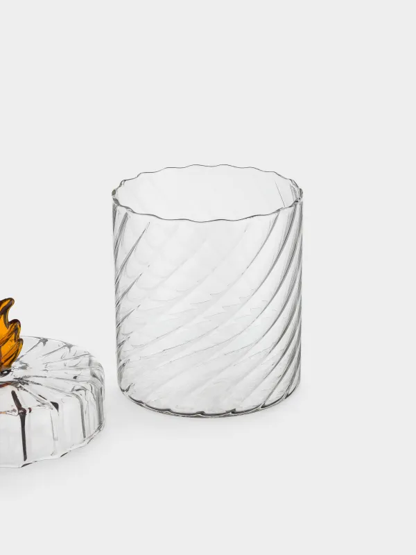 Storage container, 11x13 cm, 800 ml, glass B, Amber leaf, Naiad, image-3