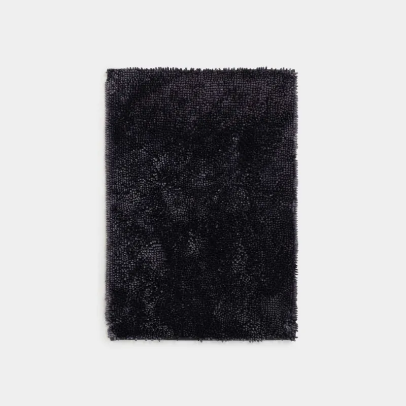 Mat, 65x100 cm, anti-slip, polyester, Dark grey, Fluffy