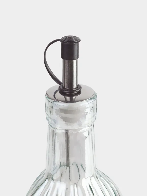 Oil or vinegar bottle, 500 ml, with dispenser, glass / steel, mother of pearl, Ribby polar, image-3