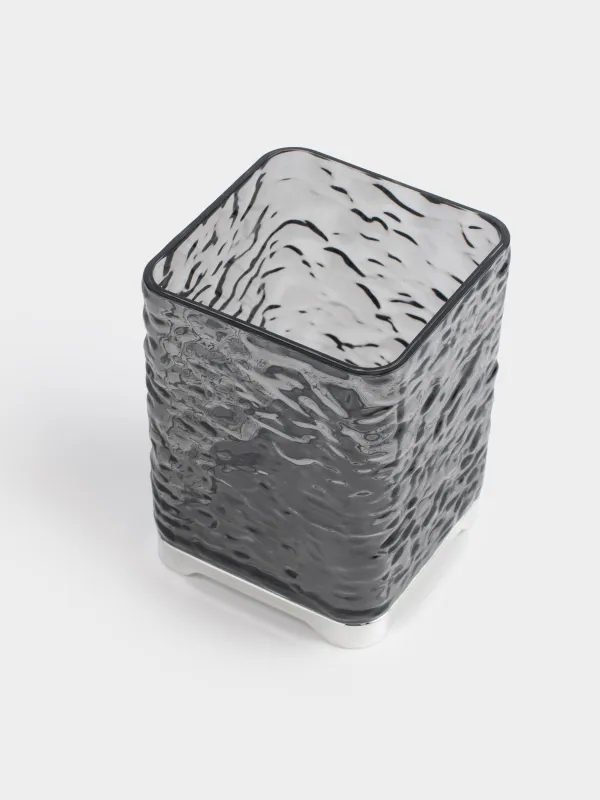 Bathroom tumbler, 10 cm, plastic, grey, Renaissance clear, image-3