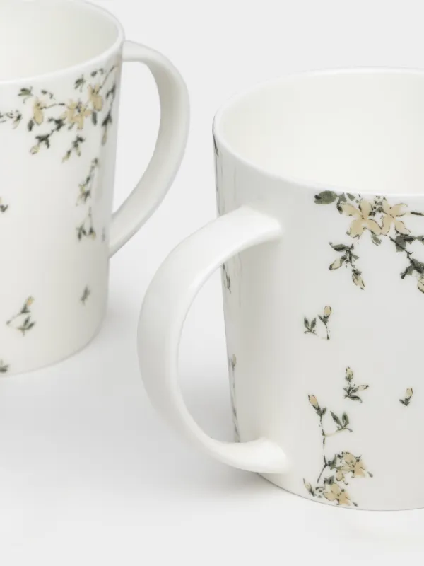 Mug, 450 ml, 2 pcs, porcelain F, white, Flowers, Florin, image-3