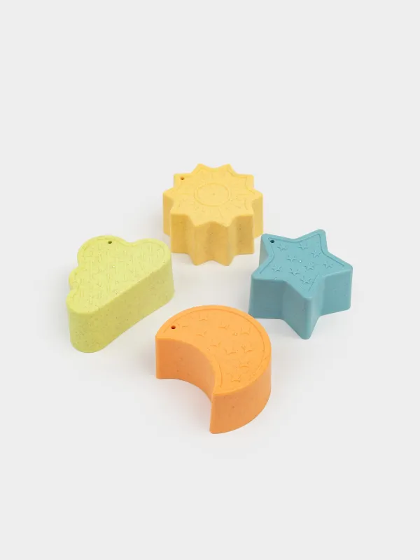 Sorter toy, 11 cm, 5 item, educational, Vegetable fiber / Plastic, Cube, Kiddy, image-1