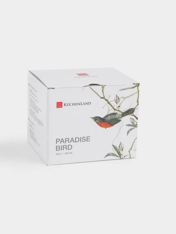 Mug, 330 ml, porcelain F, with golden edging, Warbler and tit, Paradise bird, image-4