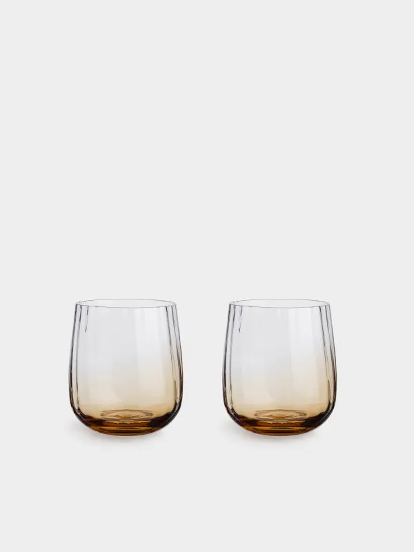 Glass, 10 cm, 460 ml, 2 pcs, glass, brown gradient, Felino, image-0