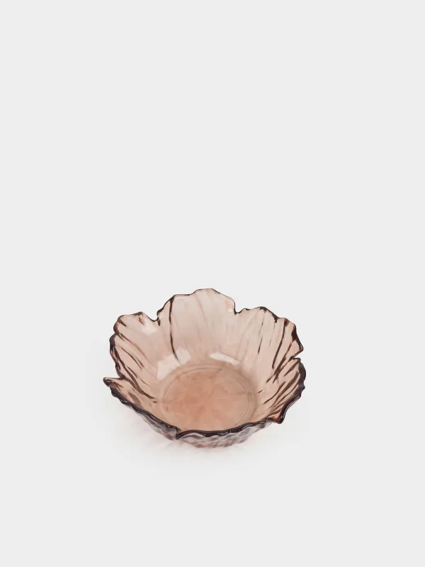 Salad bowl, 15x6 cm, 300 ml, glass, brown, Flower, Sahara, image-2