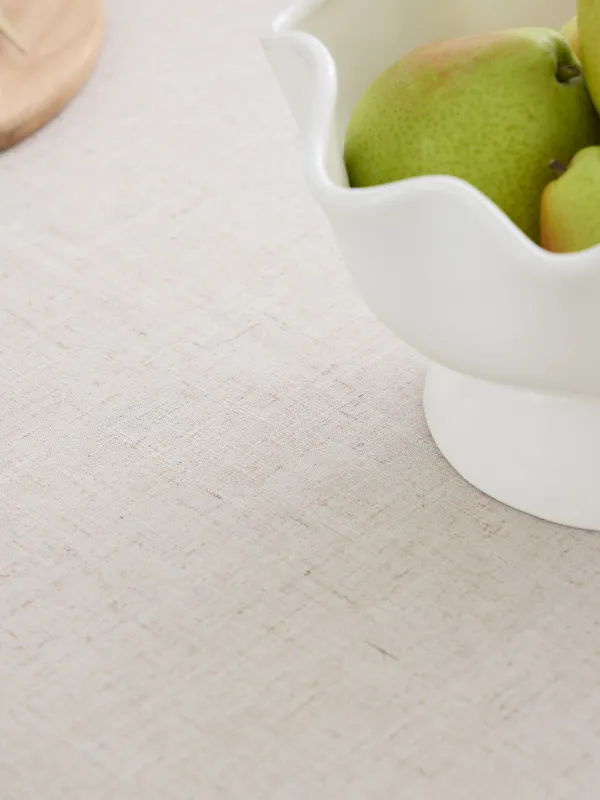 Tablecloth, 160x160 cm, polyester / linen, beige, Mimosa, Mimosa flowers, image-2