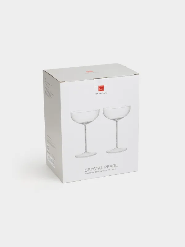 Drinking glass, 300 ml, 2 pcs, with pearls, glass / plastic, Crystal pearl, image-5