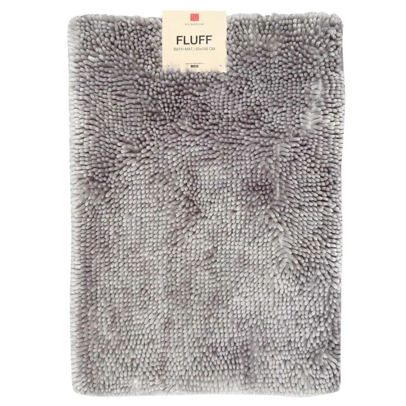 Mat, 65x100 cm, anti-slip, polyester, Grey, Fluffy, image-2