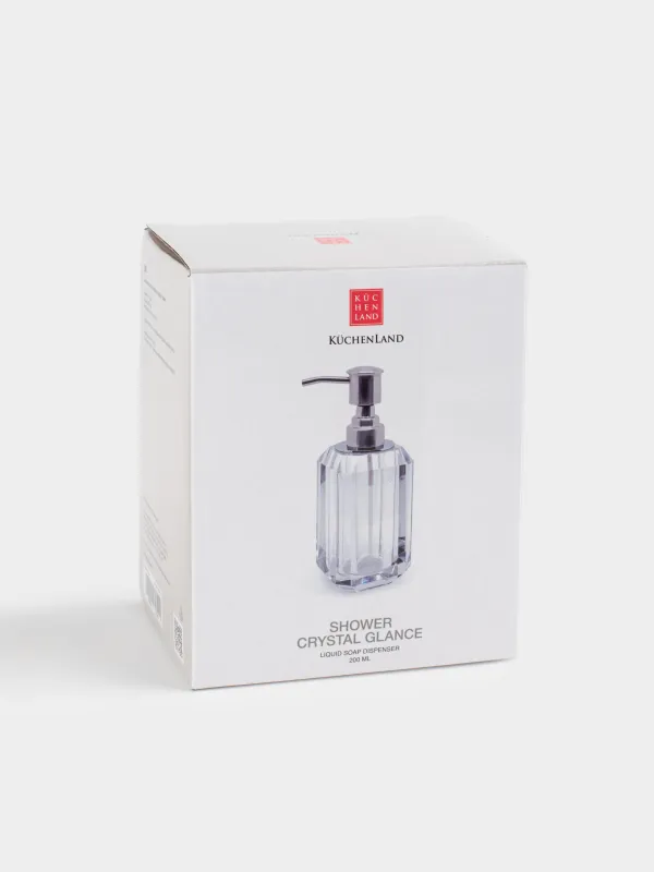 Liquid soap dispenser, 200 ml, Glass / metal, Facets, Shower Crystal Glance, image-2