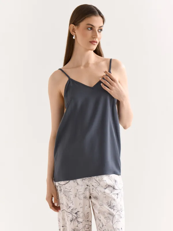 Women's top, homewear, size L, viscose, milky, Flowers, Janice, image-0