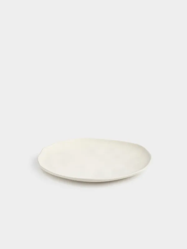 Dinner plate, 27 cm, ceramic, milky, Crumpled effect, Crumple creme, image-1