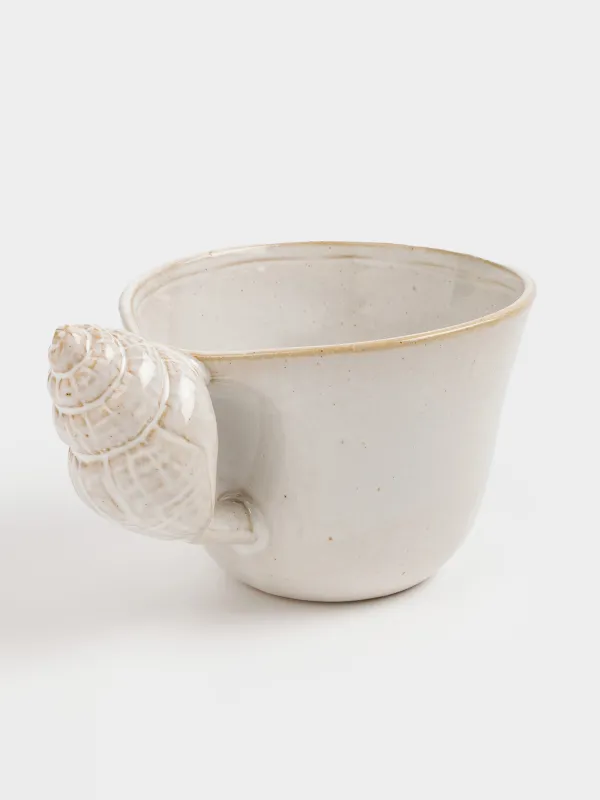 Mug, 400 ml, porcelain P, beige-milk, Shell, Paradise island, image-2