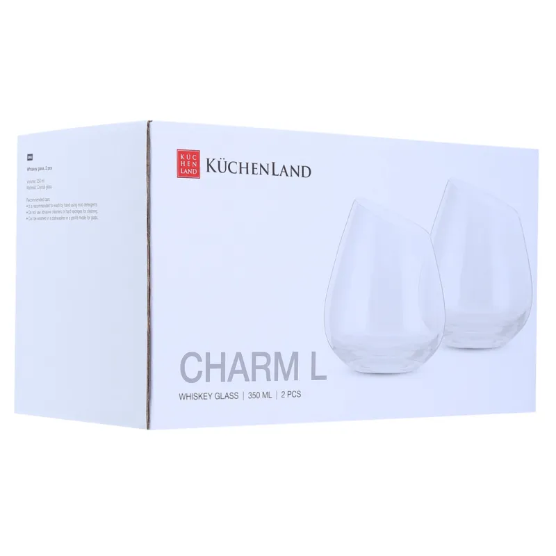 Glass, 9 cm, 350 ml, 2 pcs, glass, Charm L, image-2