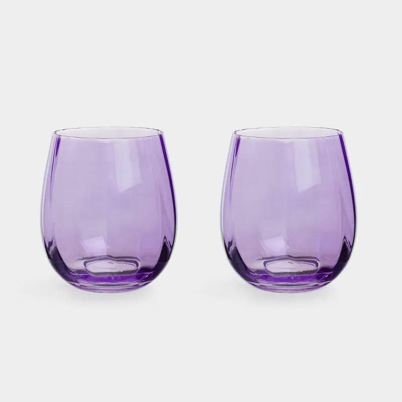 Glass, 10 cm, 450 ml, 2 pcs, glass, purple, Filo R color