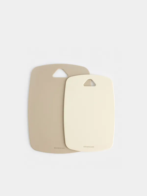 Cutting board, 30/35 cm, 2 pcs, plastic, milk/gray-brown, Soft kitchen, image-0