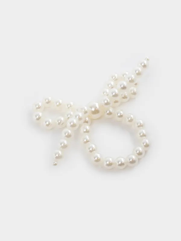 Napkin ring, 6 cm, plastic, white, Pearl bow, Pearl Antarctica, image-2