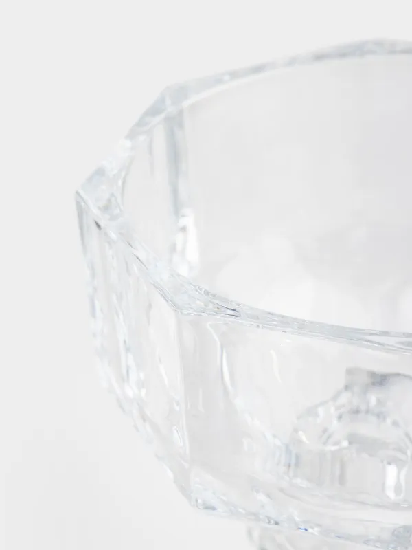 Candy bowl, 17x27 cm, 1 l, on a leg, with lid, glass, Edges, Terlano, image-3